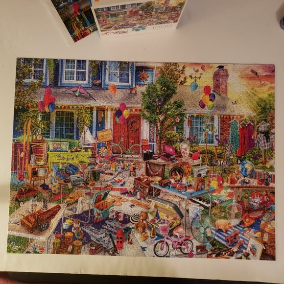Buffalo Aimee Stewart 1000pc Yard Sale 26x19 Puzzle Game Pre-Assembled - Picture 10 of 13